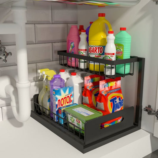 Black Under-Sink Storage Organizer